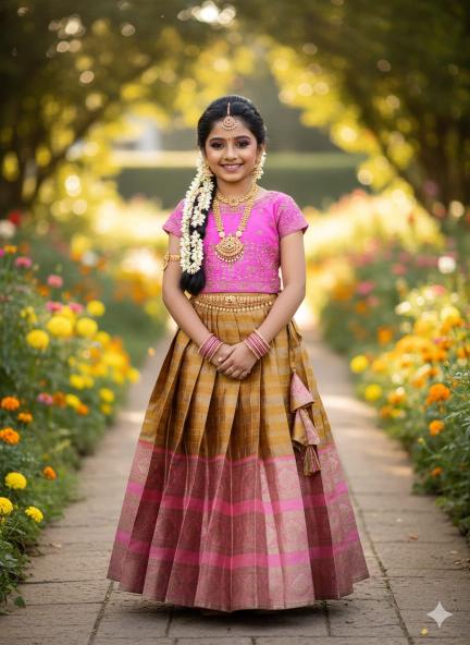 kids lehenga lichi silk Pink Wholesale kids clothing suppliers in India
